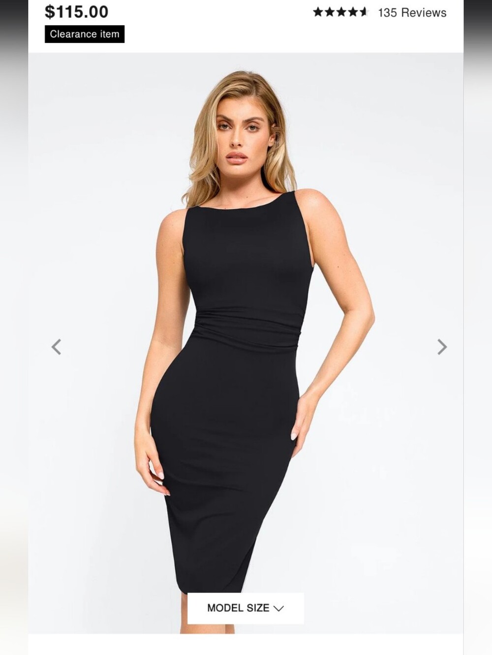 Sleek Black Sleeveless Midi Dress